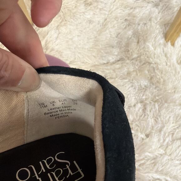 Franco Sarto Persia Loafers Black Suede Shoe 11 Flat Almond Toe Comfort - Picture 5 of 9
